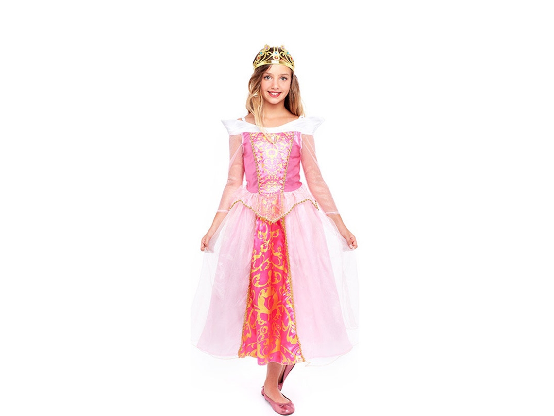 Fato de Menina PARTILANDIA Princesa Conto de Fadas Rosa (Tam.: 3-4 anos)