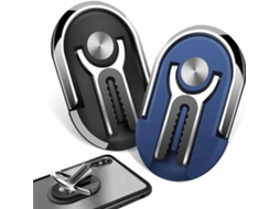 Suporte De Telefone Para Carro Com 2 Peças (preto E Azul), Anel De Suporte Multifuncional Giratório 360°, Pode Ser Usado Para Saída De Ar Do Carro