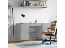 Vidaxl Secretária 140x50x75 Cm Derivados De Madeira Cinza Cimento