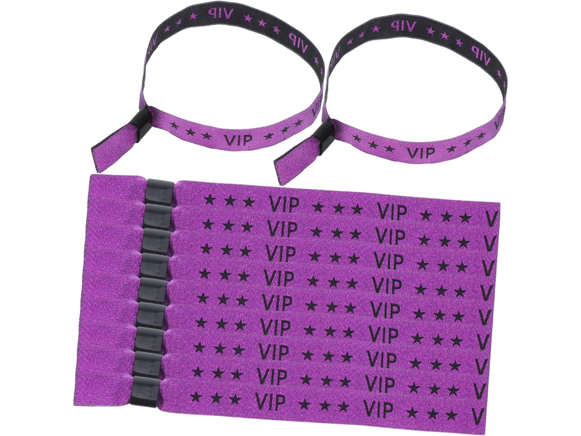 Showeroro 20-pulseiras Vip Roxas Impermeáveis Para Entrada Em Festas, atrações, Shows, Feiras E Festivais