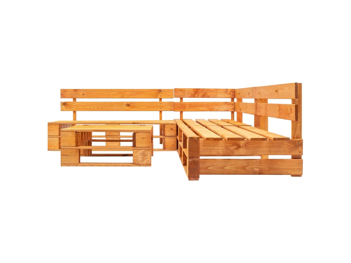 Maison Exclusive - Sofás Paletes Jardim 4 Pcs Madeira Castanho Mel