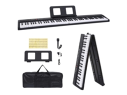 Vidaxl 88 Teclas Piano Teclado Elétrico Com Suporte De Música Dobrável