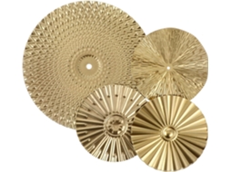 Conjunto 4 Enfeites Parede Metal Dourado Design Moderno Discos Irregulares Estáveis Fáceis Pendurar Ideais GOKOCO
