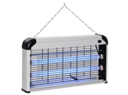 Mata-insetos Elétrico Para Uso Interno E Externo Com Lâmpada Uv Para Mosquitos, Área De Até 60m², 30w, Preto E Prata.