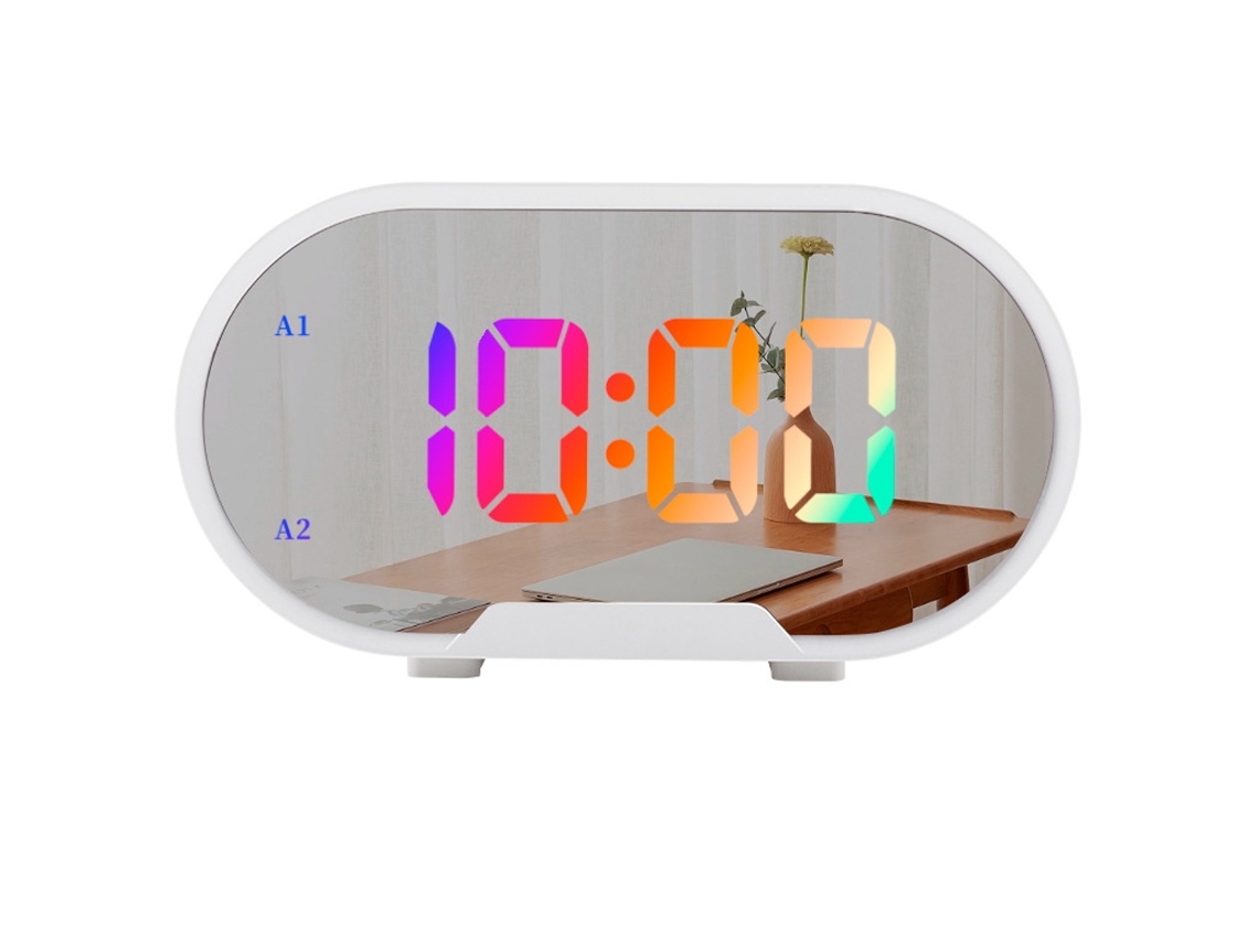Relógio Digital Com Alarme, Pequeno Para Quartos, Volume Ajustável E Controle De Voz