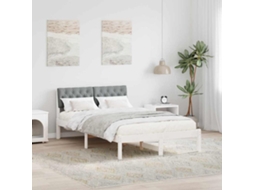 Vidaxl Estrutura Da Cama Branco E Cinza Claro 120 X 200 Cm