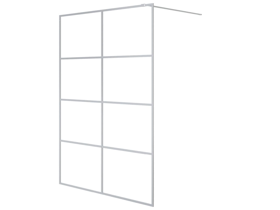 Divisória de Chuveiro 140x195 Cm Vidro Transparente Esg Prateado MAISON EXCLUSIVE