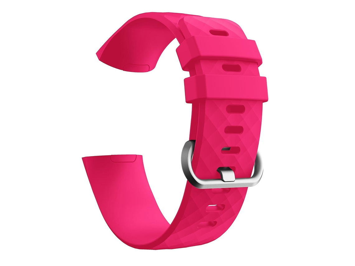 Pulseira de substituição de silicone com grãos de diamante para smartwatch Fitbit Charge3/Charge4 Ly Ebike (grande)