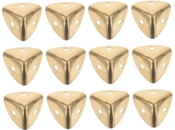 Doitool Conjunto De 12-protetores Canto Em Aço Inoxidável Para Caixas, Reforços Triangulares Com Parafusos Inclusos