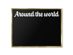 Magnetic Glass Board Around The World For The Hall Espelharte (80x60 Cm)