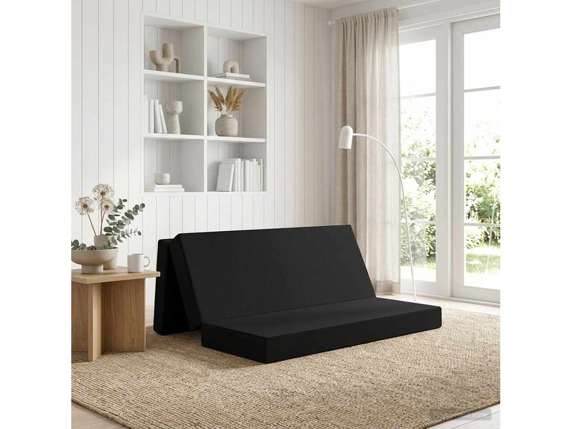 Vidaxl Sofá Cama Dobrável 180 X 67 X 45 Cm Preto