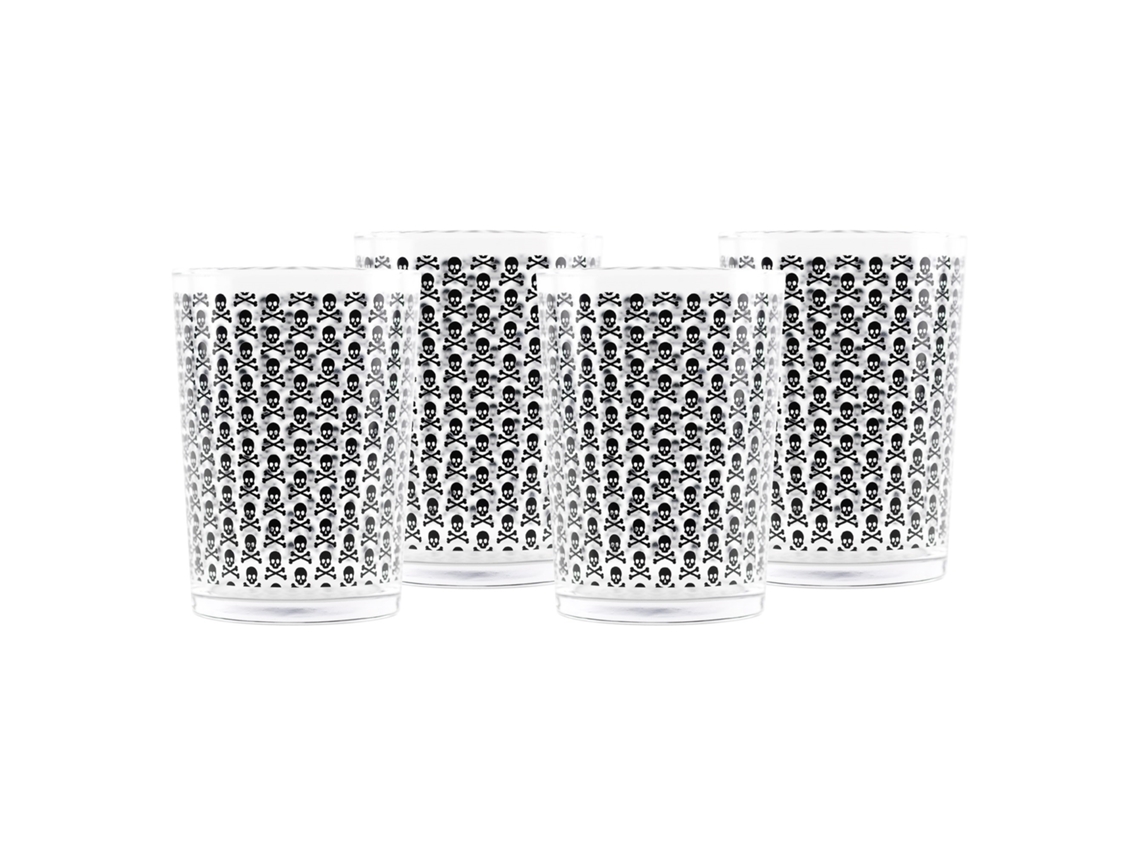 Conjunto de 4 Copos de Sidra com Caveiras SCALPERS