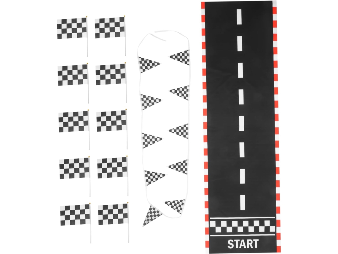Conjunto De Bandeiras Com Padrão Quadriculado Para Decoração Festas,faixas Corrida E...
