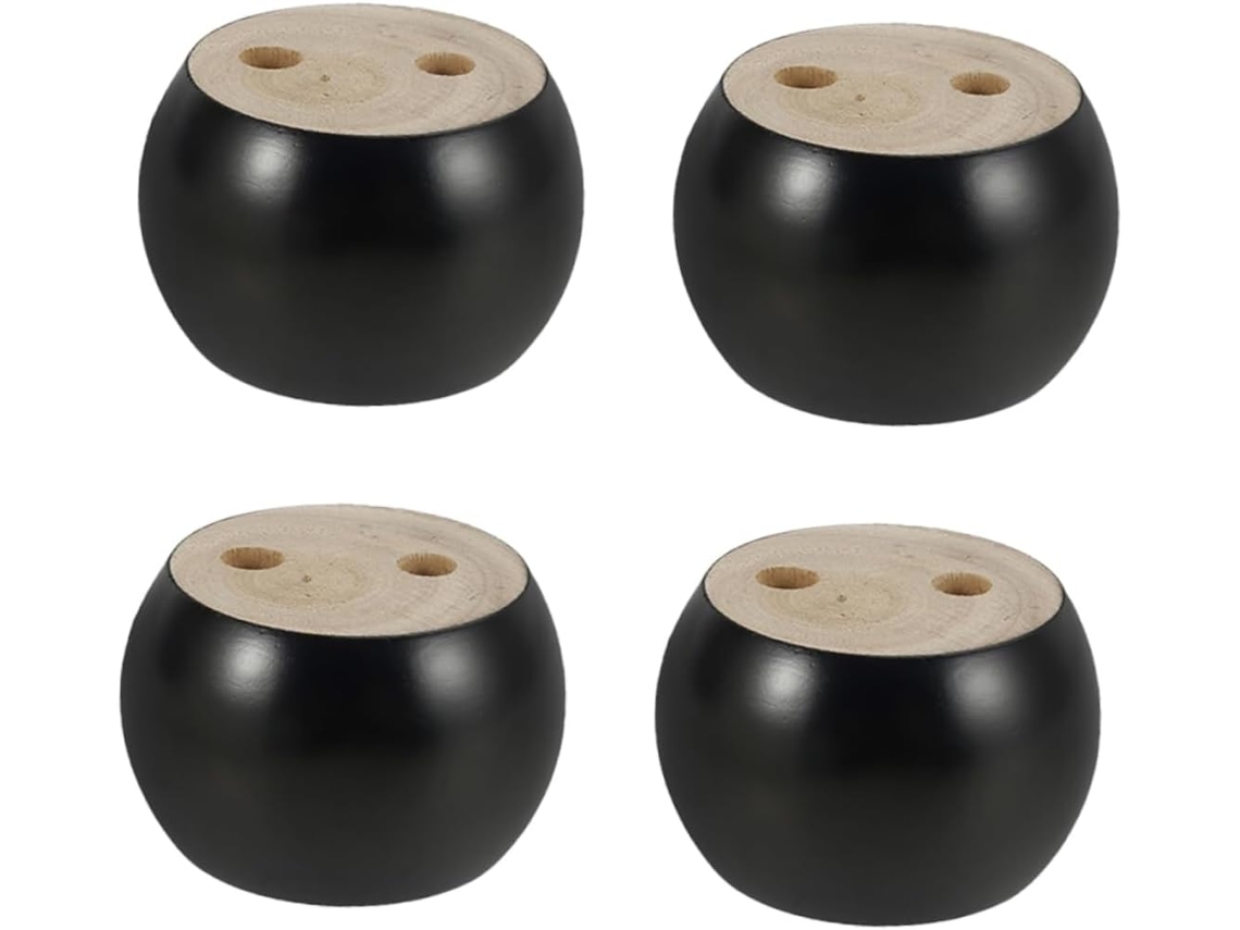 Conjunto De 4 Pés Madeira Em Formato Pão Para Sofá, Com Design Arredondado Que Economiza Espaço, Ideais Para Banheiro