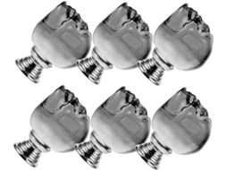 Conjunto De 6 Puxadores Gaveta Em Formato Caveira Cristal Com Parafusos, Puxadores Transparentes Em Formato De Esqueleto