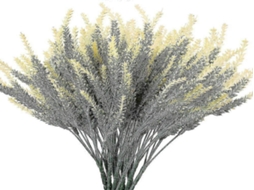 Lavanda Artificial - 12 Flores - Branco, Rosa, Plástico - Para Interiores E Casamentos | Lurelia