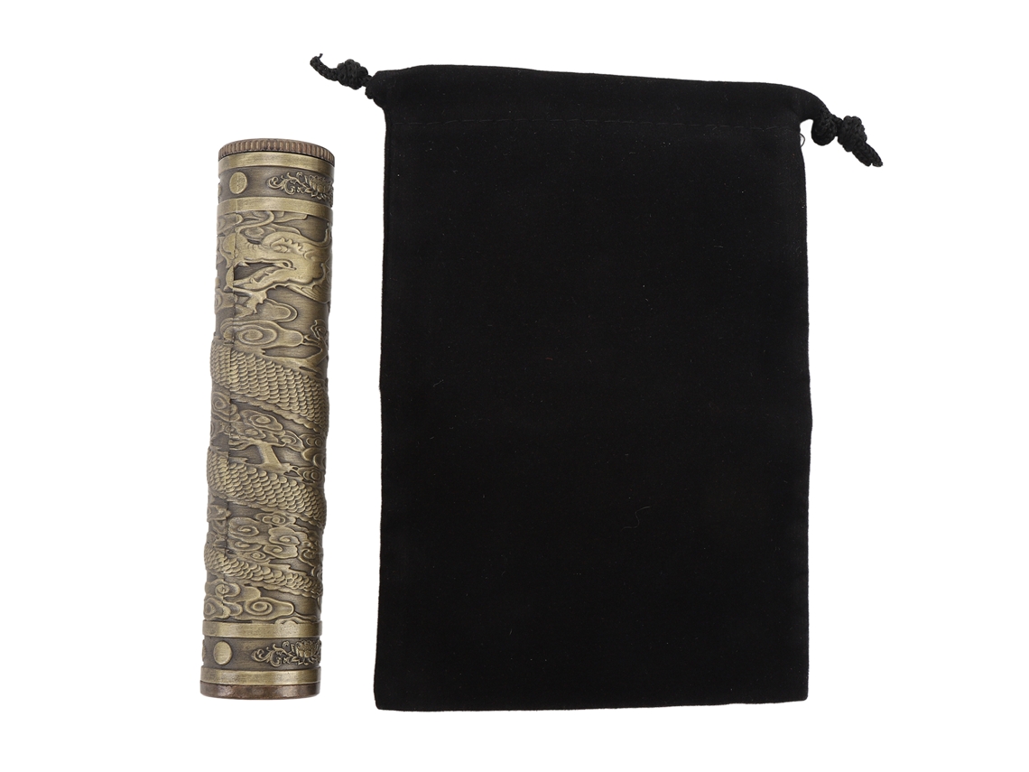 Tubo Metálico Estampado Resistente À Água para Armazenamento Selado, Ideal para Camping e Viagens, Bronze