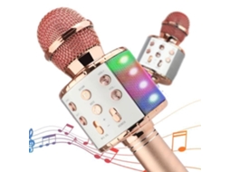 Microfone De Karaokê Sem Fio Bluetooth Portátil Infantil Preto