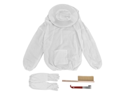 Conjunto de 4 Ferramentas para Apicultura Traje Luvas Raspador Pincel S/MARCA