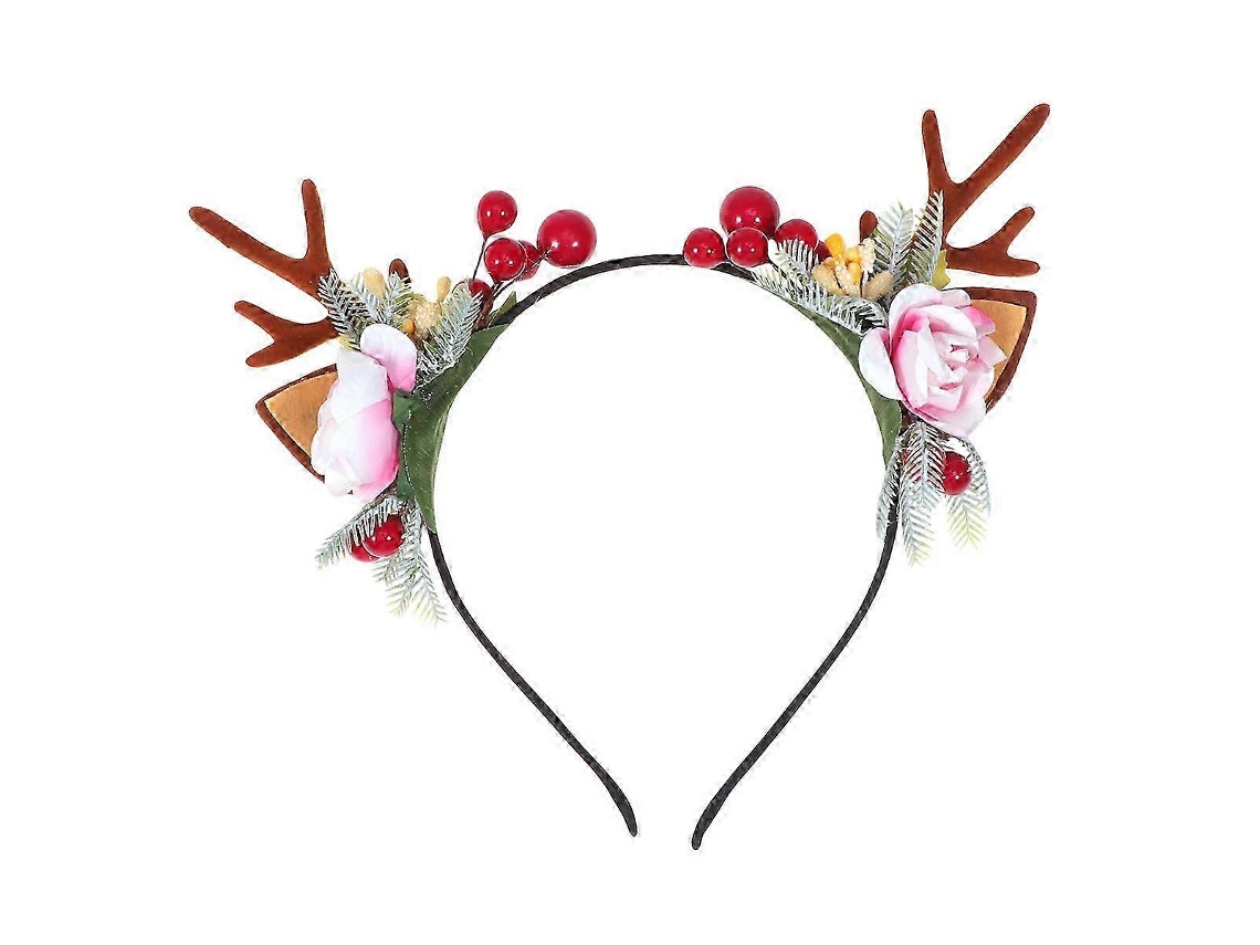 Faixa De Cabeça De Natal Com Chifres, Material Plástico E Tecido, 1 Conjunto