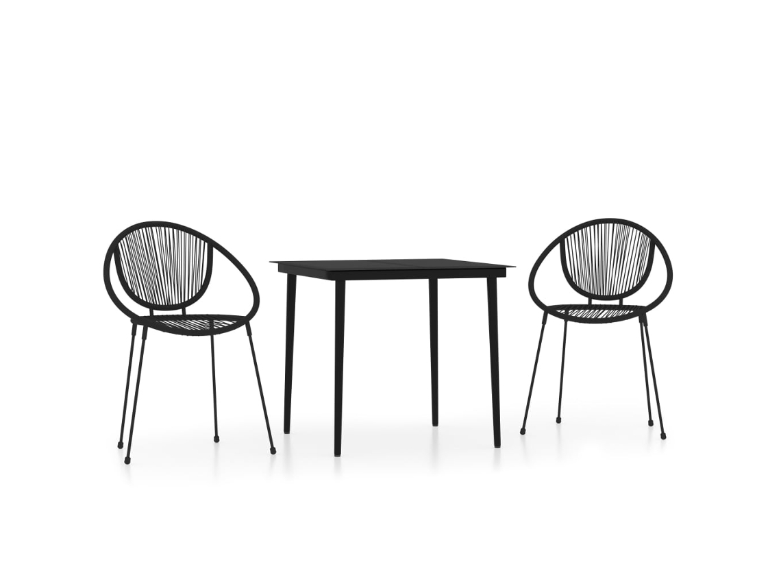 Dining Set, Dining Sets Vidaxl Preto Aço (mesa Com 80 Cm De Comprimento)