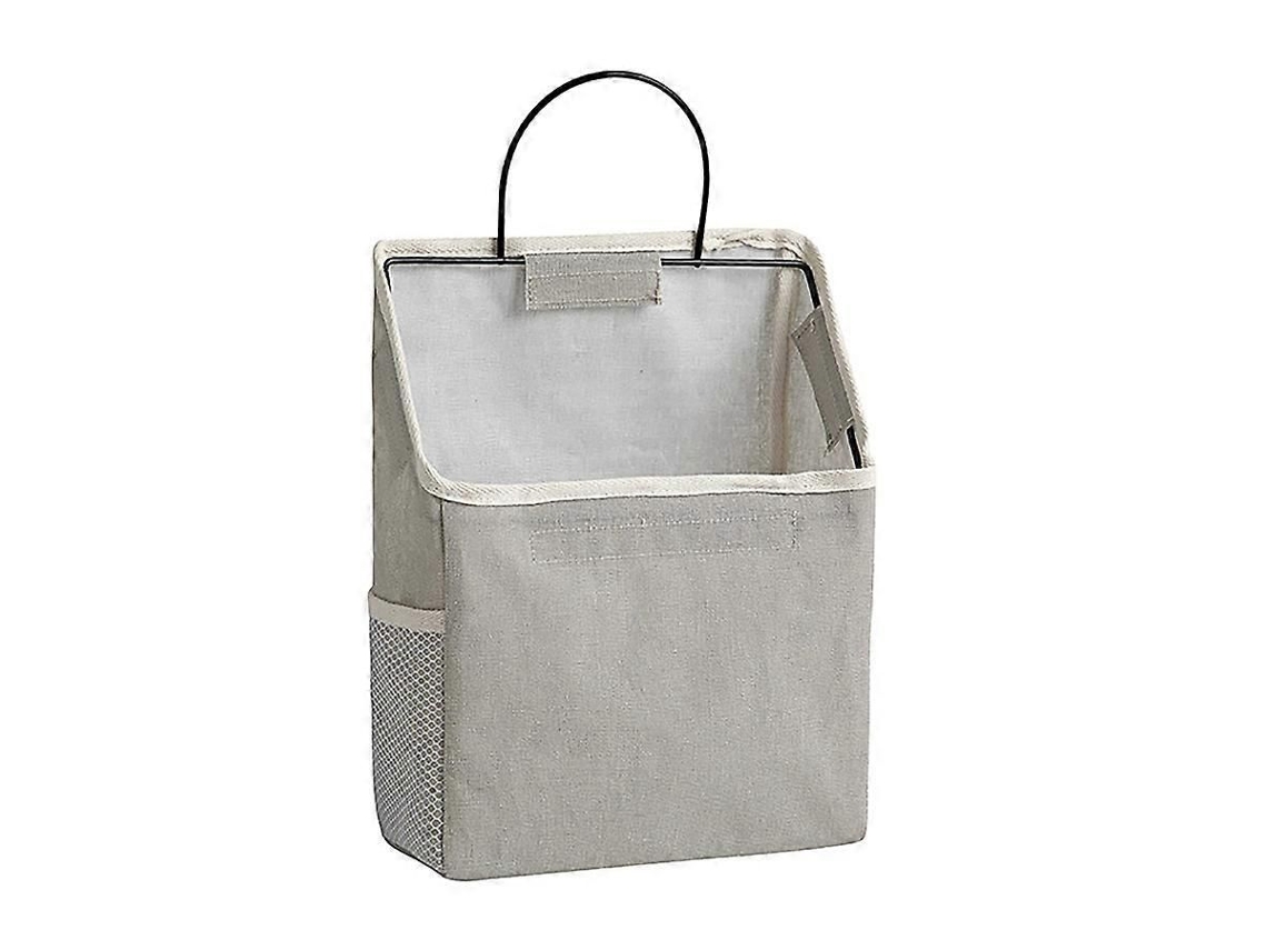 Bolsa De Parede Cinza Para Banheiro - Material De Algodão E Linho Com Gancho