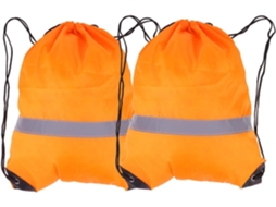 De 2 Mochilas Laranja Com Cordão, Bolsas Portáteis E Resistentes Para Fitness, Viagens E Atividades Ao Ar Livre Gokoco