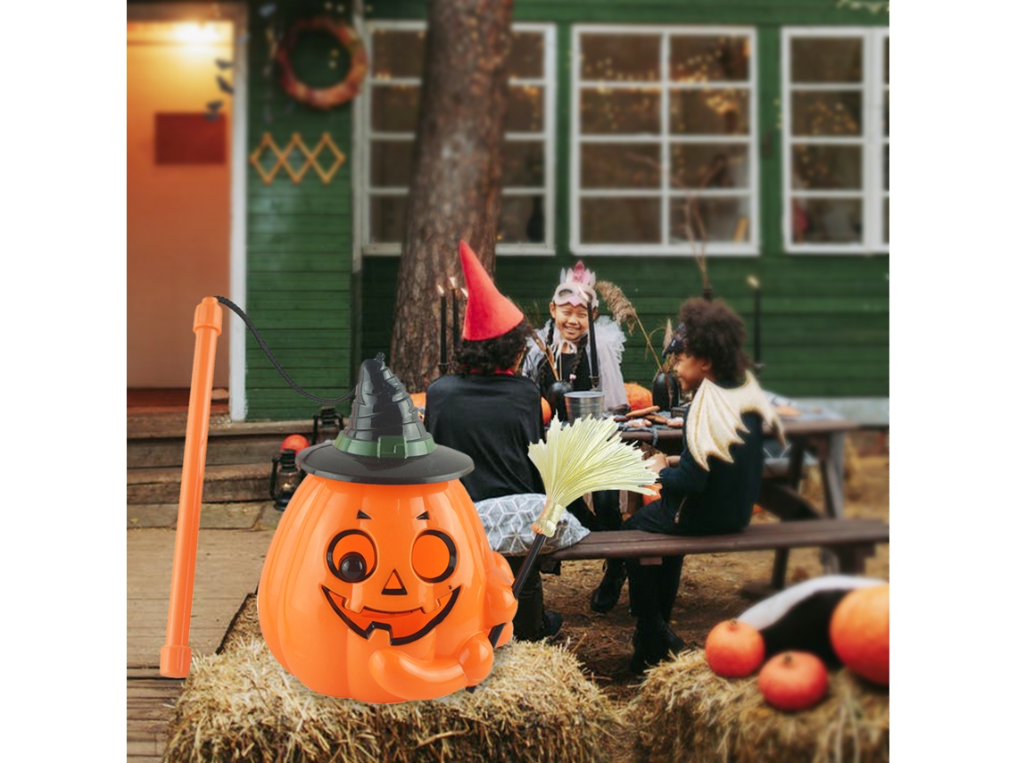 Abóbora Jack o' lantern Led com Som Vassoura para Halloween Decor Festas Jardim S/MARCA