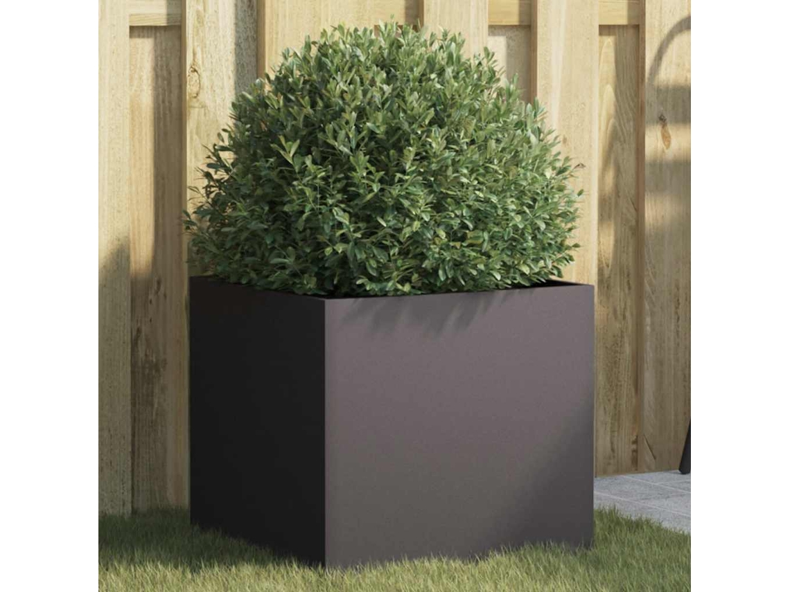 Vidaxl Vaso/floreira 42x40x39 Cm Aço Preto