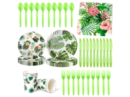 Laxiscreed Conjunto De Pratos Florais Com Folhas, 7 E 9 Polegadas, 20 Guardanapos Incluídos