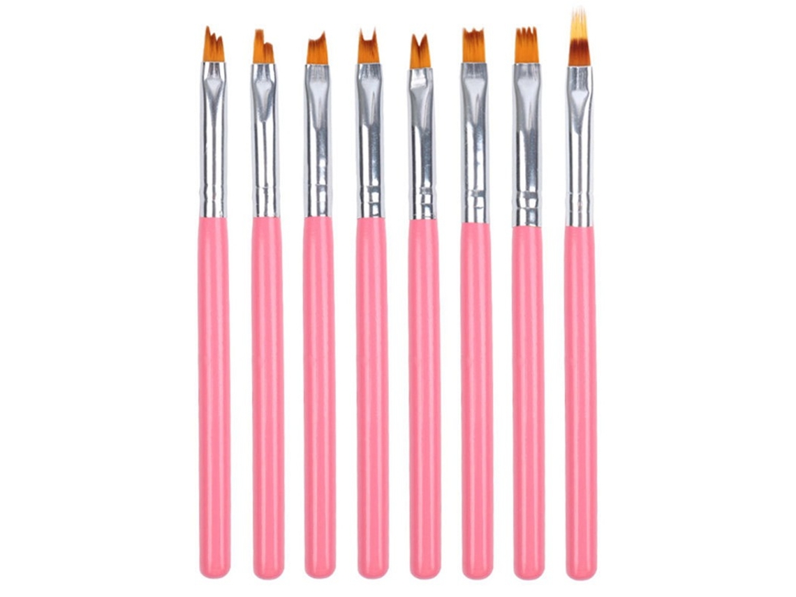 Conjunto De 8 Pincéis Para Arte Em Unhas, Conjunto De Pincéis Para Pintura Em Gel, Desenho Faça Você Mesmo Slowmoose