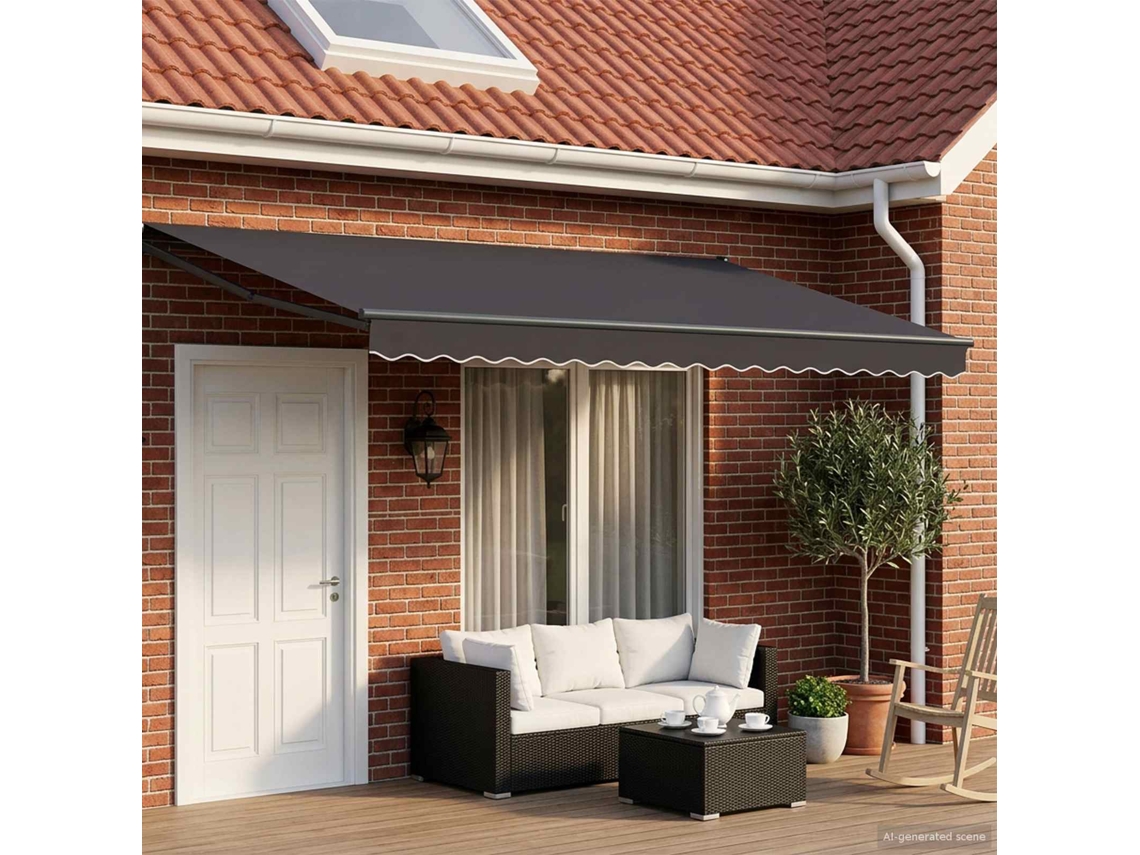 Vidaxl Toldo Retrátil Elétrico Antracite 4 × 3 M