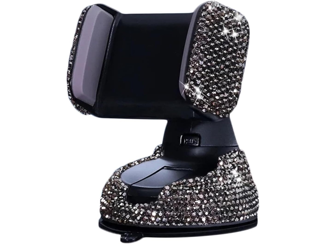 Suporte Para Celular Veicular Ajustável E Discreto Com Strass Para Múltiplos Usos.