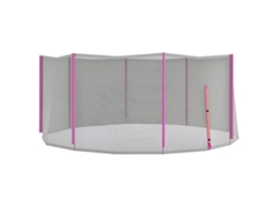 Rede de Proteção para Trampolins de 8 Postes com Entrada por Zíper. em Educação Física. Ø366x180 Cm. Preto e Rosa Ge