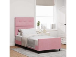 Vidaxl Cama Box Com Cabeceira Rosa 80 X 200 Cm Veludo