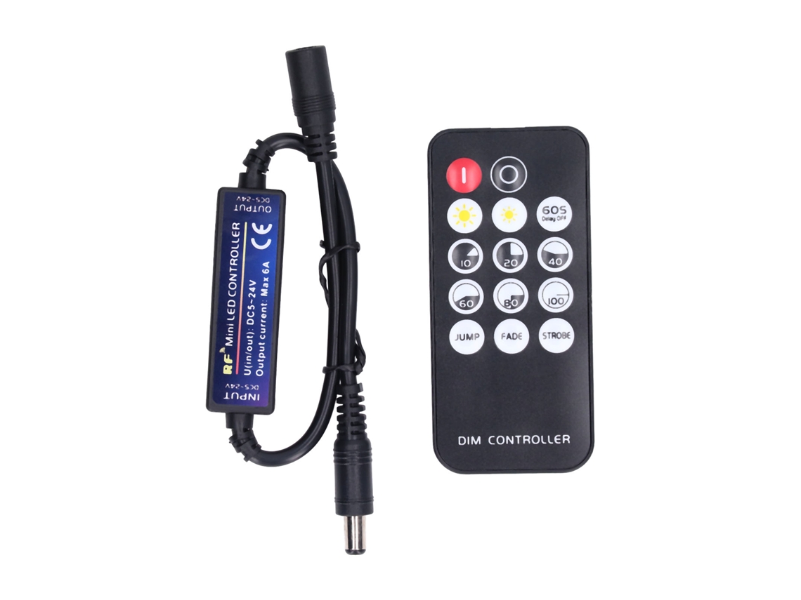 Controlador de Dimmer Led Mini Rf com Controle Remoto 14 Teclas para Casa e Ktv