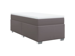 Cama com Molas Couro Artificial Cinzento MAISON EXCLUSIVE 100x200 cm