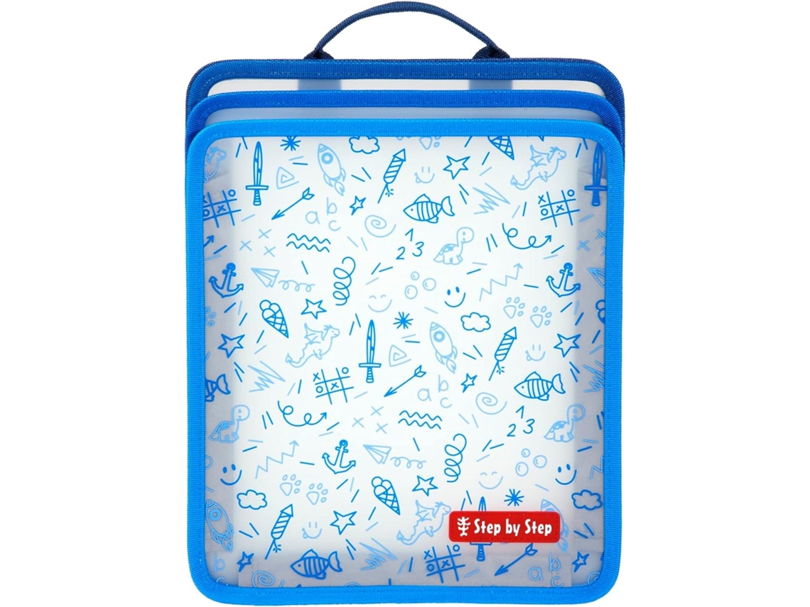 Pasta Dobrável Azul Com 3 Compartimentos Para Cadernos, Pastas E Blocos De Anotações, Formato Din A4 Gokoco