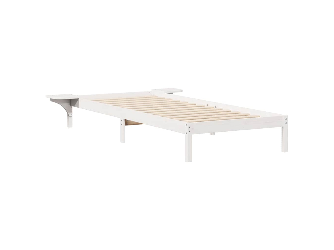 Conjunto 1 Estrado De Cama Plataforma Vidaxl Branco Madeira De Pinho Maciça (100 X 210 Cm)