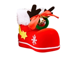 Botas de Doce de Natal Presente Decorativo para Crianças Adorno Festivo Pe 10x12cm 55g Vermelho com S/MARCA