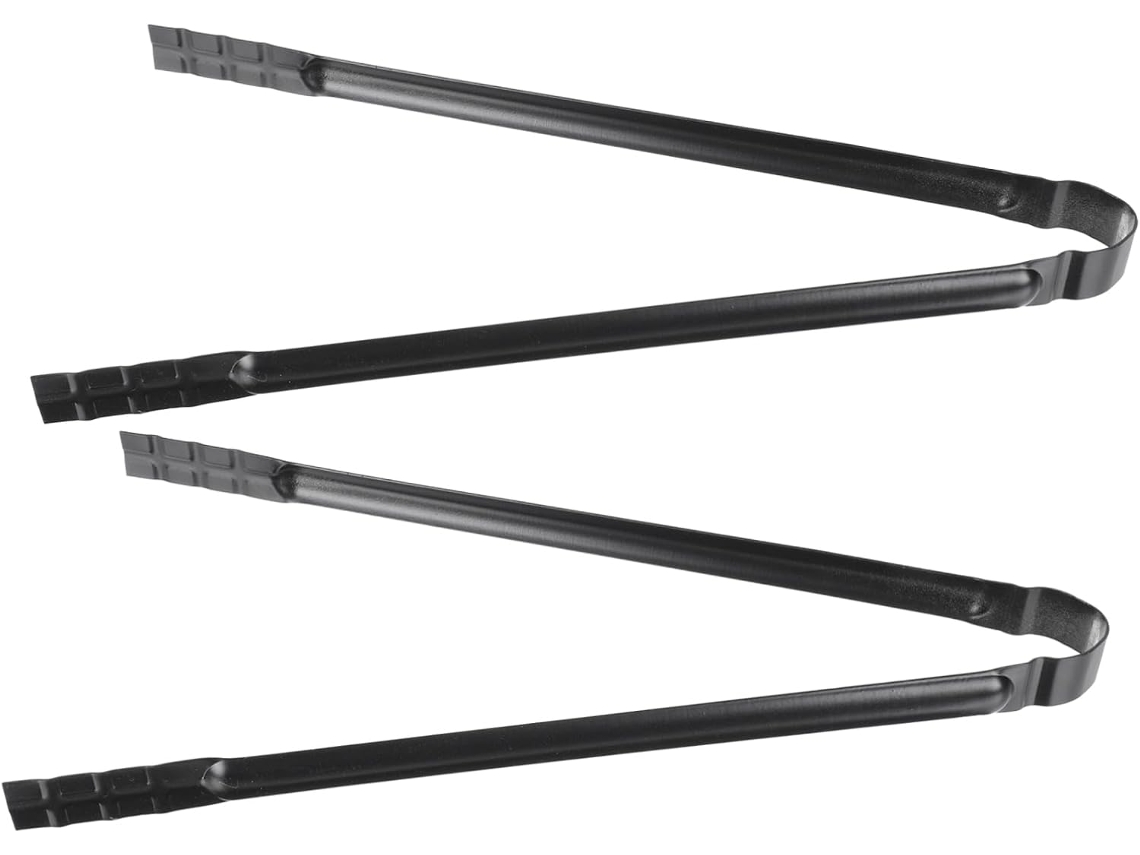 Vicasky Conjunto De 2 Pinças Longas Pretas Para Carvão, Ideais Para Churrasqueiras Ao Ar Livre, Utensílios