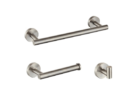 Conjunto Charles 40 Acero Cepillado Toallero Portarrollos 1 Percha Valaz