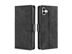 Capa De Couro Com Fecho Magnético E Sensação De Pele De Crocodilo Para Samsung Galaxy A04