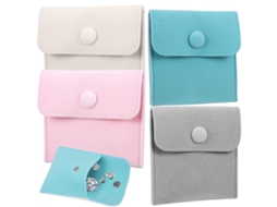 4 Bolsas Organizadoras De Franela Para Joyas, Con Cierre A Presión, Para Collares, Pulseras, Pendientes Y Anillos.