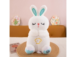 O Coelho De Pelúcia Branco Adormeceu, Perfeito Para Acalmar O Bebê E Fazê-lo Dormir.