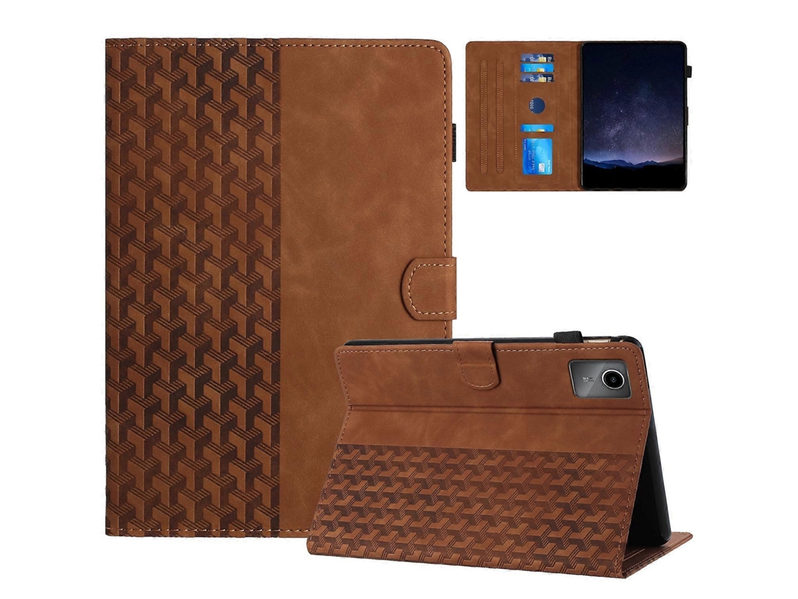 Capa para tablet inteligente em couro com relevo Webake e blocos de montar