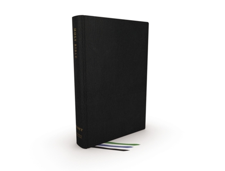 Livro net bible, thinline large print, genuine leather, black, comfort print de thomas nelson (inglês)