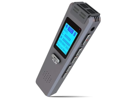 Gravador de Voz com Bateria de 180 Horas 32G Protegido Por Senha Microfone Embutido com Reprodução Preto YEMAESRE