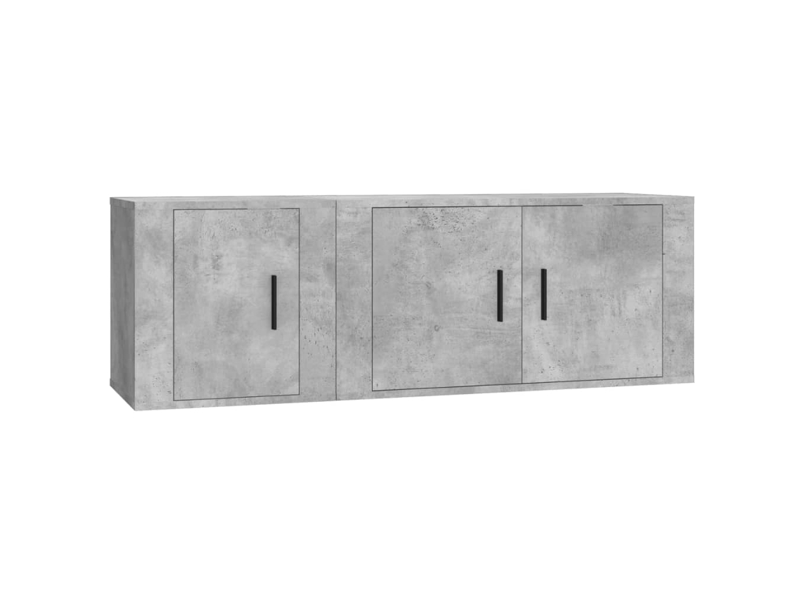 Tv Cabinet Set, Tv Cabinet Sets Vidaxl Cinzeto Madeira Processada (n/a)