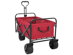 Maison Exclusive - Carrinho De Compras Dobrável Com Freios Vermelho